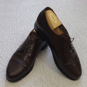 Stafford Executive Oxblood/Burgundy Leather Cap Toe Shoes  10.5 D